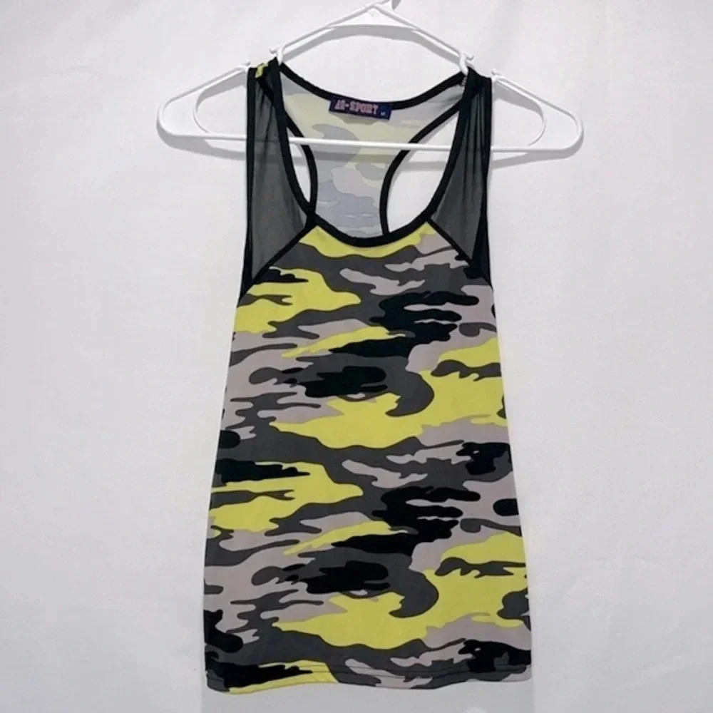 3 for $13 Imperfect workout‎ tank top medium camouflage racer back tank top mesh